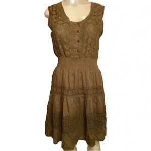 NAOO Size Large Sleeveless Brown Knitted Dress. New With Tags